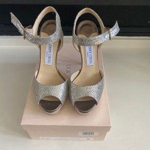 Jimmy Choo Linda Glitter Champagne Heel
